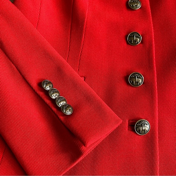 Brooks Brothers Red Blazer with Black Velvet Trim Size 8 - Picture 6 of 9